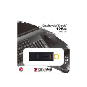 KINGSTON 128Go USB3.2 Gen1 DT Bk+Yellow
