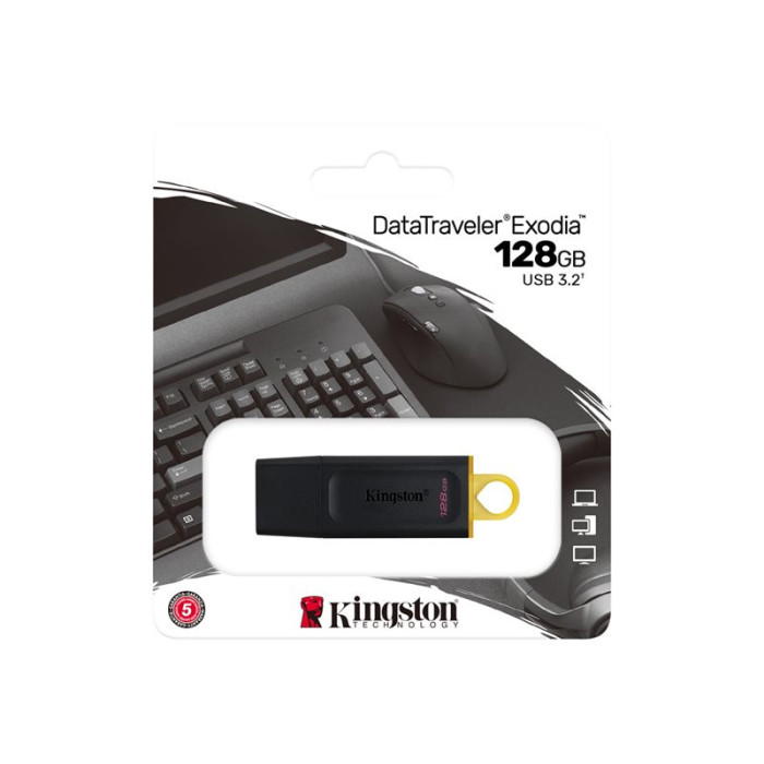 KINGSTON 128Go USB3.2 Gen1 DT Bk+Yellow